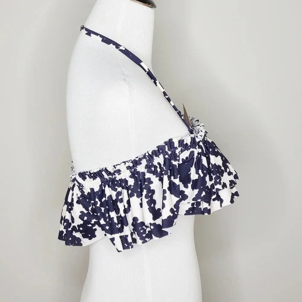 NWT Rachel Roy Bloom Floral Ruffled Swim Top M - Picture 4 of 7